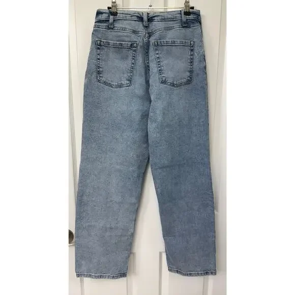 Wild Fable High Rise Dad Jean Artsy painted boho wide leg denim jeans 4 baggy - Picture 2 of 8